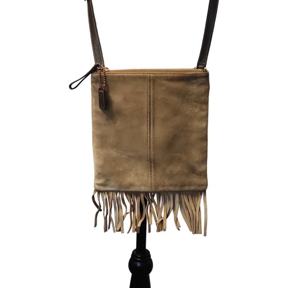 Vintage Coach Tan Suede Fringed Crossbody Bag - Picture 3 of 16